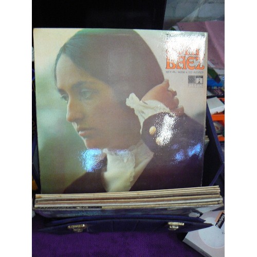 156 - VINTAGE LP RECORDS, LARGE COLLECTION, INC SIMON & GARFUNKEL, DON McCLEAN, JOAN BAEZ, BEACH BOYS ETC ... 