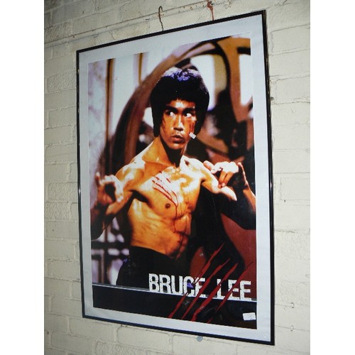 170 - LARGE BRUCE LEE POSTER. FRAMED.