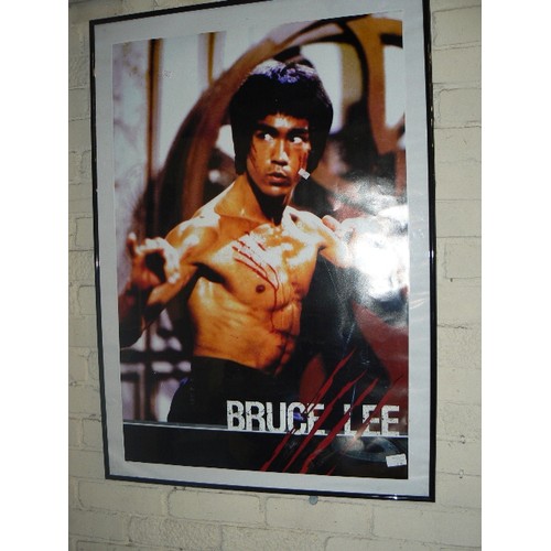 170 - LARGE BRUCE LEE POSTER. FRAMED.