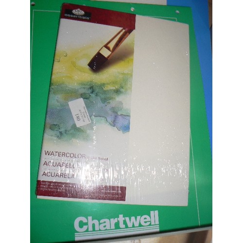 180 - ARTISTS PAPER. CARTRIDGE PAD, GRAPH PAD, TRACING PAD & A WATERCOLOUR BOARD.