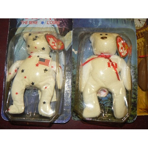 191 - 3 X NEW/PACKAGED TY BEANIE BEARS. McDONALDS LIMITED EDITIONS. 'GLORY, BRITANNIA, & MAPLE'