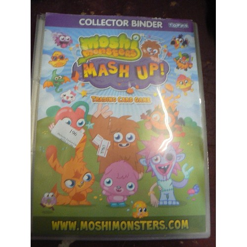 196 - MOSHI-MONSTERS MASH-UP TRADING GAME IN COLLECTOR BINDER. WITH CONTENTS.