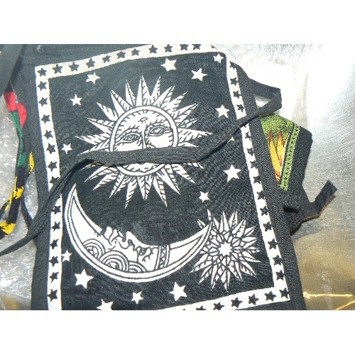 241 - 6 X [NEW] HAND-MADE INDIAN CROSS-BODY ZIPPED ETHNIC COTTON BAGS.