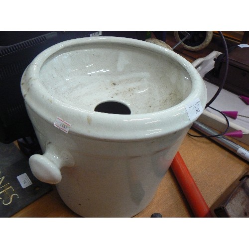 288 - VINTAGE CERAMIC SLOP BUCKET. MISSING HANDLE. AND WITH HAIRLINE.