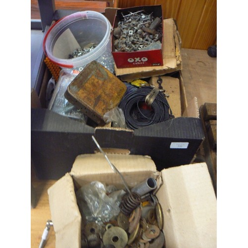 332 - LARGE CRATE OF HARDWARE. WASHERS, SCREWS, BOLTS ETC ETC