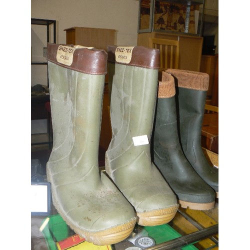 344 - 2 PAIRS OF GOOD QUALITY WELLIES. SARRAI-ZIENNE, & SKEE-TEX ESSEX, SIZE 43/9