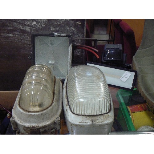 345 - 2 X BULKHEAD LIGHTS, AND 2 SECURITY LIGHTS.