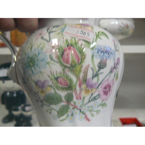 56D - AYNSLEY 'WILD TUDOR' BOWL AND JUG. PRETTY FLORAL WITH GOLD EDGING.