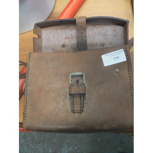 295 - LEATHER INSTRUMENT CASE. STAMPED O.S.13031. LPA?