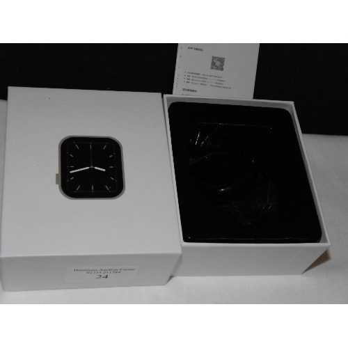 36 - SMART WATCH COMPATIBLE WITH APPLE SMART UNUSED IN BOX CRYSTAL G P S LTE WR-100MM DIVE-40M IN BOX