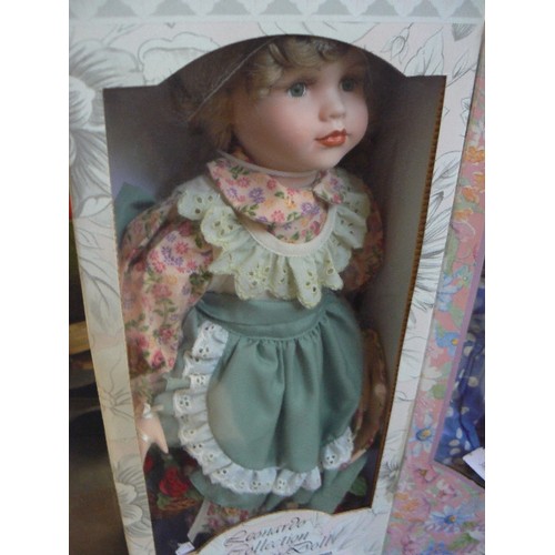 388 - 3 X PORCELAIN DOLLS, ALL BOXED TO INCLUDE A BRIDE