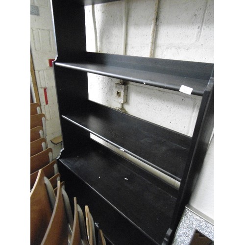 420 - 7FT APPROX BLACK WATERFALL BOOKCASE