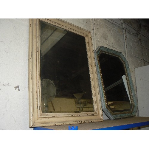 453 - LARGE SHABBY CHIC MIRROR AND ONE OTHER