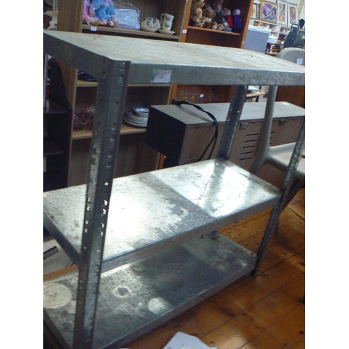 427 - GALVANISED STEEL SHELVING