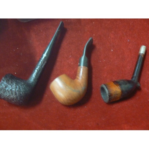 50 - A MIXED GENTS LOT PIPES BOTTLE STOPPER, BONE CHEROOT HOLDER NICE PIECES AND CRIBBAGE BOARD