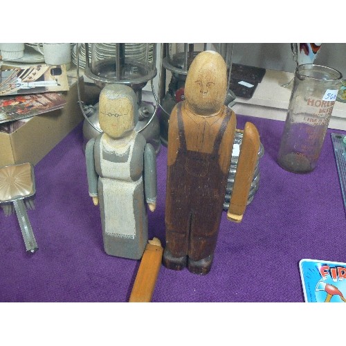 78A - NAIVE WOODEN AMISH FIGURES (ARM NEEDS RE ATTACHING)