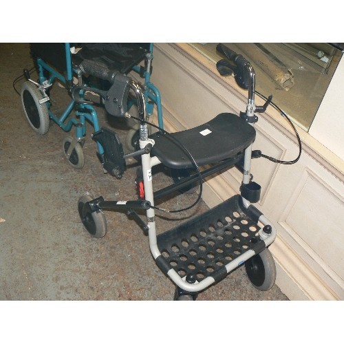 486 - MOBILITY WALKER WITH BRAKES AND SEAT