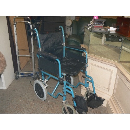 485 - LIGHTWEIGHT FOLDING WHEEL CHAIR WITH FOOT RESTS