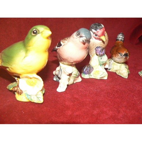 3 - 5 BESWICK GARDEN BIRD COLLECTION FIGURES. GREENFINCH CHAFFINCH BLUE TIT  GOLDFINCH AND WREN