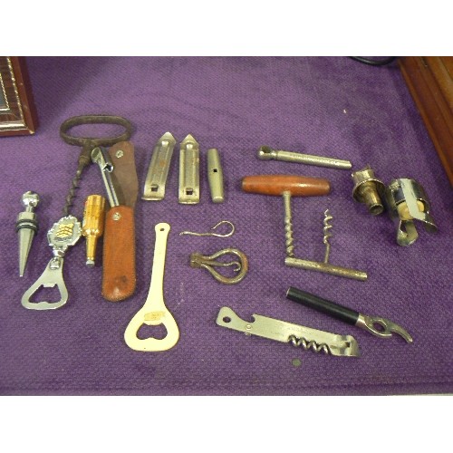 112 - VINTAGE BREWERIANA. UNUSUAL CORKSCREWS, STOPPERS ETC.