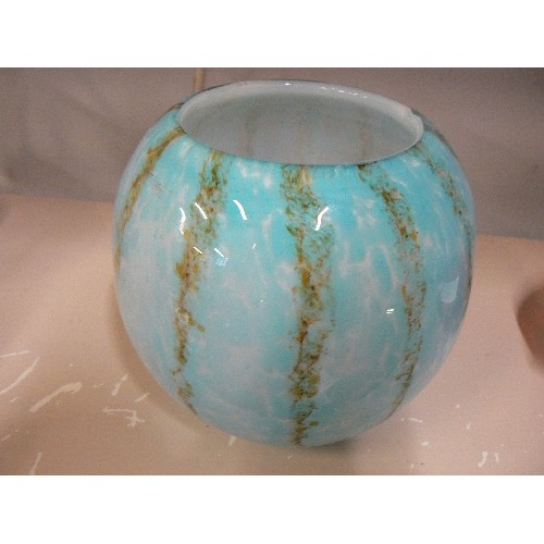 68 - BLUE AND WHITE GLASS BOWL