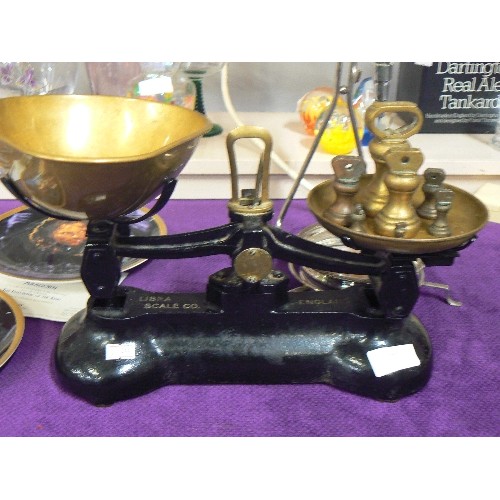 77 - VINTAGE LIBRA SCALES AND BRASS WEIGHTS