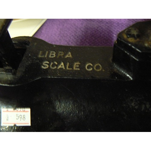 77 - VINTAGE LIBRA SCALES AND BRASS WEIGHTS