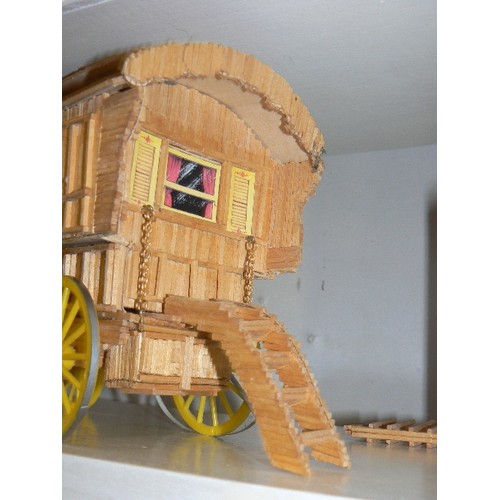 84 - MATCHSTICK MODEL OF A ROMANY GYPSY CARAVAN