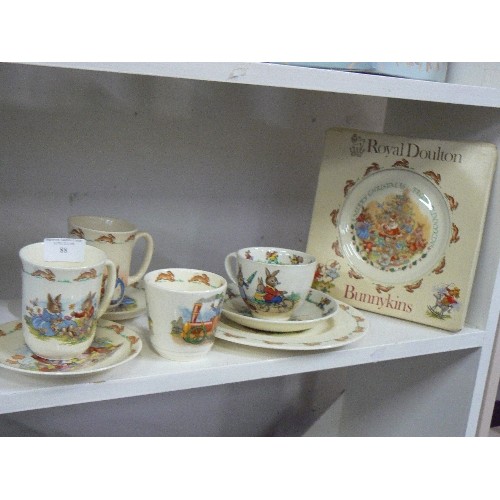 88 - COLLECTION OF ROYAL DOULTON BUNNYKINS PLATES AND CUPS