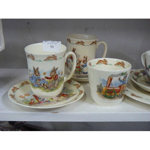 88 - COLLECTION OF ROYAL DOULTON BUNNYKINS PLATES AND CUPS