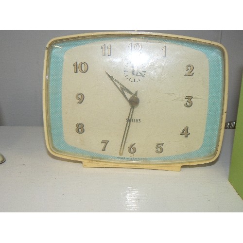 92 - 4 VINTAGE ALARM CLOCKS INCLUDING SMITHS AND WESTCLOX