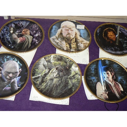 79 - 6 WEDGWOOD 'LORD OF THE RINGS' COLLECTABLE PLATES BY DANBURY MINT WITH CERTIFICATES