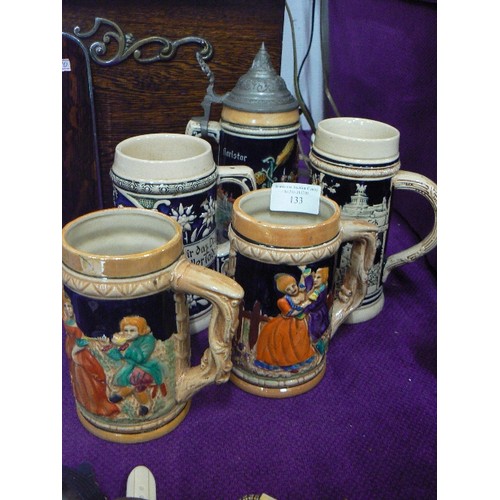 133 - COLLECTION OF 5 STEINS