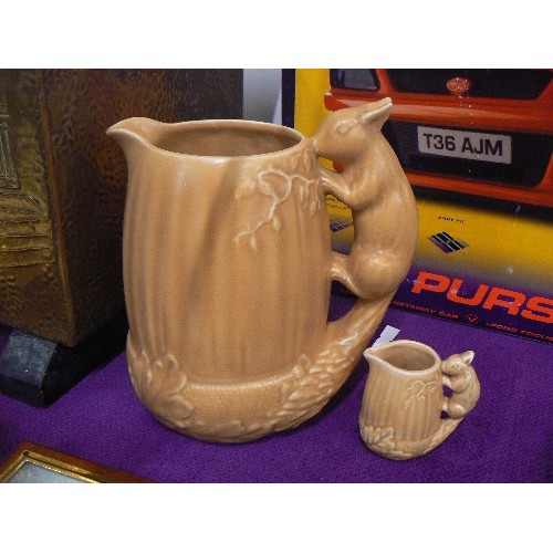 141 - LARGE SYLVAC SQUIRREL JUG PLUS A MATCHING SMALLER JUG