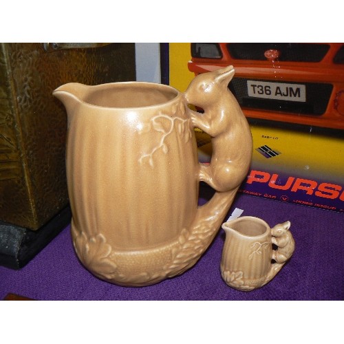 141 - LARGE SYLVAC SQUIRREL JUG PLUS A MATCHING SMALLER JUG