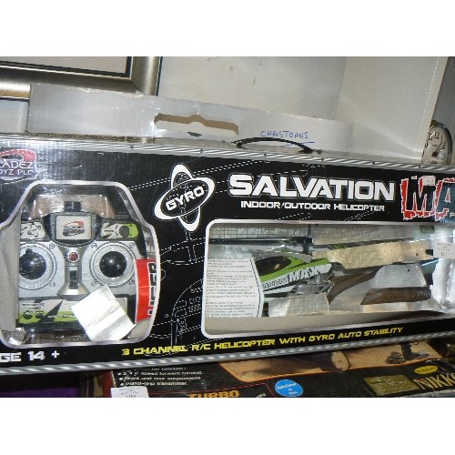 111 - SALVATION MAX INDOOR/OUTDOOR RADIO CONTROLLED HELICOPTER BOXED