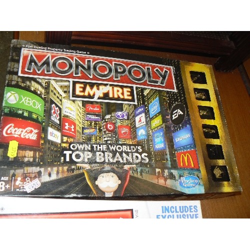 158 - 2 MONOPOLY DESPICABLE ME BOARD GAMES PLUS MONOPOLY EMPIRE BOARD GAME