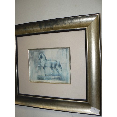 169 - FRAMED AND GLAZED HORSE STATUE PRINT