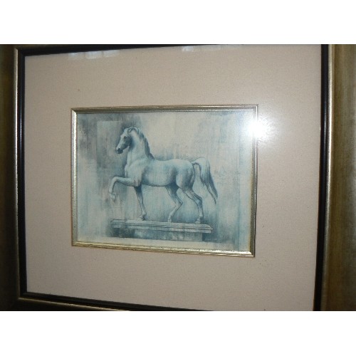 169 - FRAMED AND GLAZED HORSE STATUE PRINT