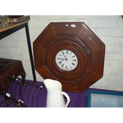 182 - LARGE WALL CLOCK WITH WOODEN SURROUND