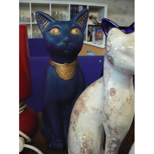 208 - NICE COLLECTION OF CAT ORNAMENTS, SOME EGYPTIAN.