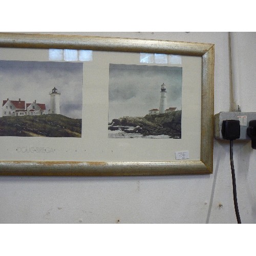 172 - FRAMED AND GLAZED LIGHTHOSE SERIES OF PRINTS DOUG BREGA