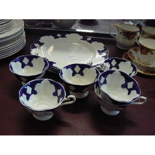 213 - PART BLUE AND WHITE DINNER SERVICE