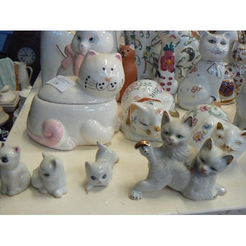 224 - LARGE QUANTITY OF CERAMIC CAT ORNAMENTS