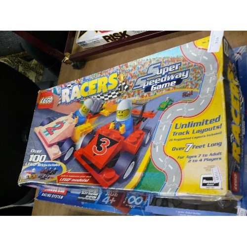 316 - MICROSCOPE SET, LEGO RACERS AND SPIDERMAN RACING SYSTEM