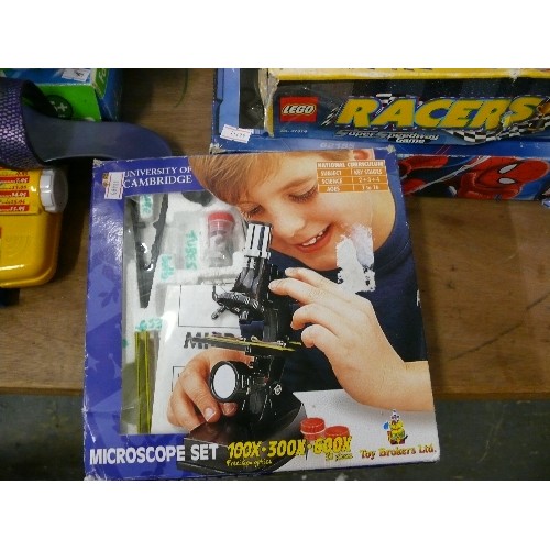 316 - MICROSCOPE SET, LEGO RACERS AND SPIDERMAN RACING SYSTEM