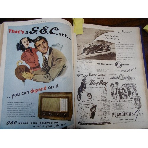 270 - Bound Volume of the Illustrated London News, July to December 1959 - very good full page coloured ad... 