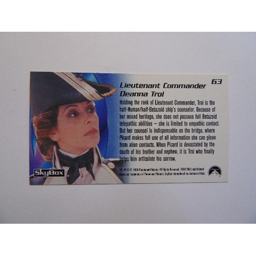 293 - A Signed Star Trek Generations SkyBox widevision trading card , No 63 