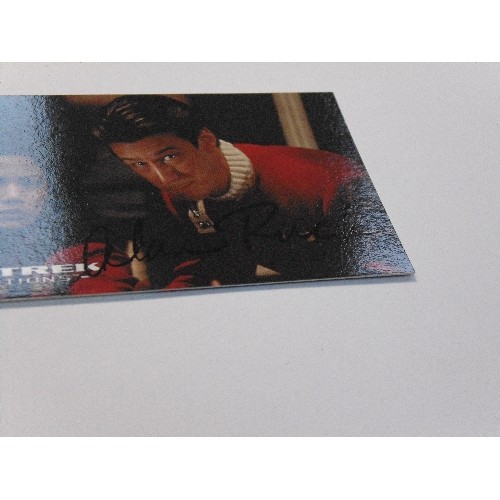 298 - A Signed Star Trek Generations SkyBox widevision trading card , No 10 Uncertain Victory with Captain... 