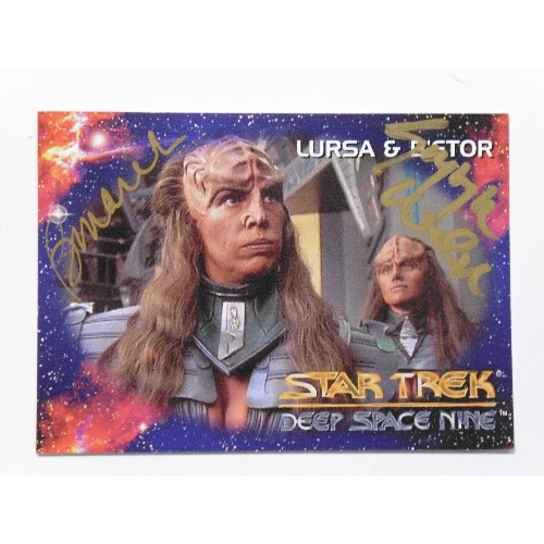 296 - A Signed Star Trek Deep Space Nine 1993 Series, SkyBox trading card , No 23, Lursa & B'Etor,the sist... 